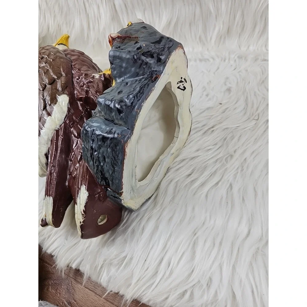 Vintage Super Cool 14in Ceramic Bald Eagle Statue